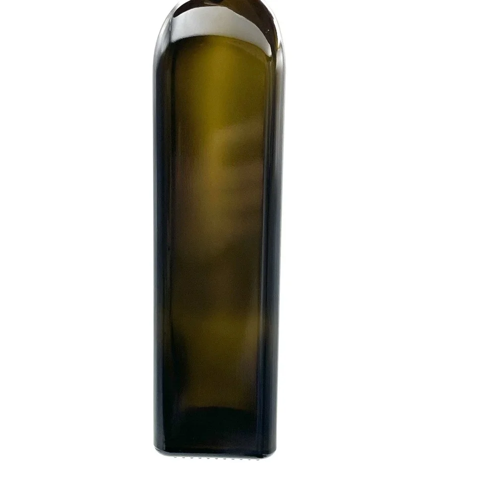 Set of 3 500ml 50cl Dark Green‎ Square Glass Bottles Olive Oil 10.25